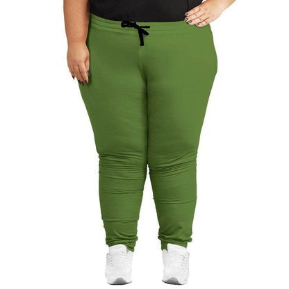 Deep Medium Lime Joggers PLUS (GL3-ME-DE) - Woman Front PLUS