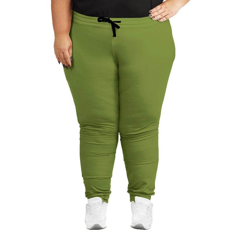 Deep Medium Lime Joggers PLUS (L-ME-DE) - Woman Front PLUS
