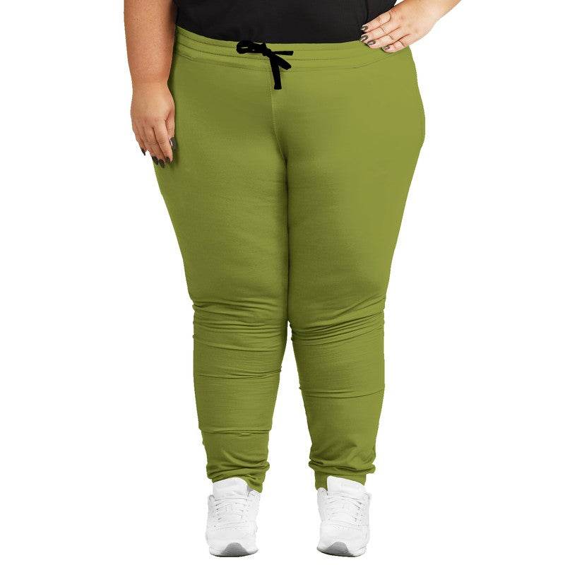 Deep Medium Lime Joggers PLUS (LY1-ME-DE) - Woman Front PLUS