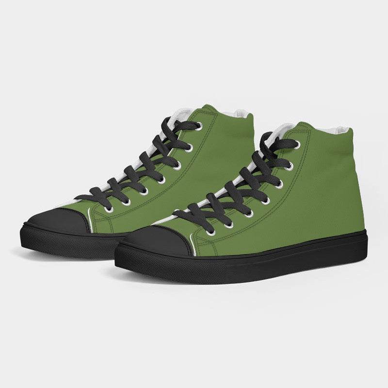 Deep Medium Lime Men's High-Top Canvas Sneakers (GL3-ME-DE) - Side 3