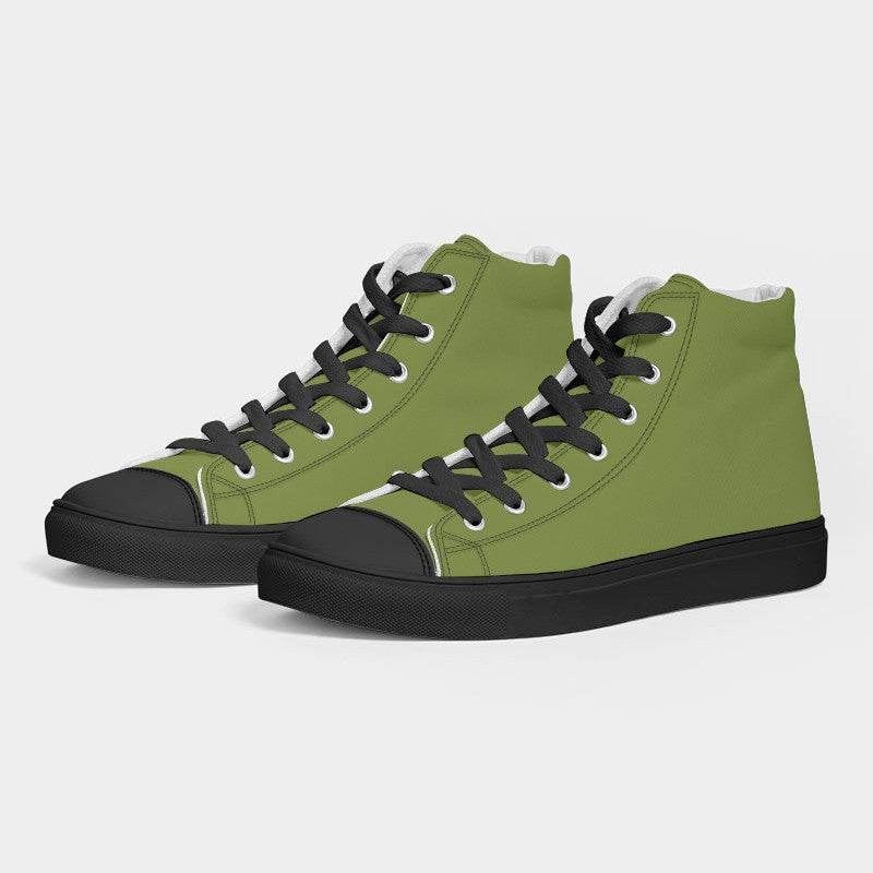 Deep Medium Lime Men's High-Top Canvas Sneakers (L-ME-DE) - Side 3