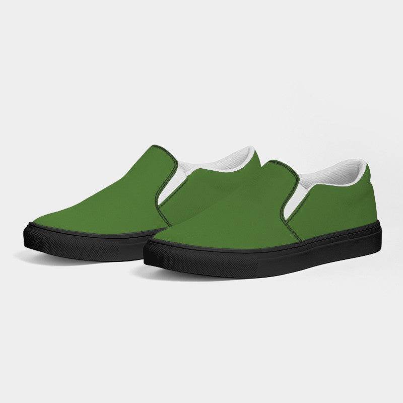 Deep Medium Lime Men's Slip-On Canvas Sneakers (GL2-ME-DE) - Side 3