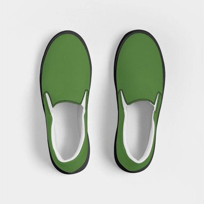 Deep Medium Lime Men's Slip-On Canvas Sneakers (GL2-ME-DE) - Top