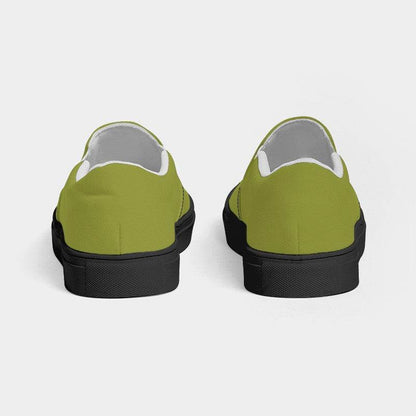 Deep Medium Lime Men's Slip-On Canvas Sneakers (LY1-ME-DE) - Back