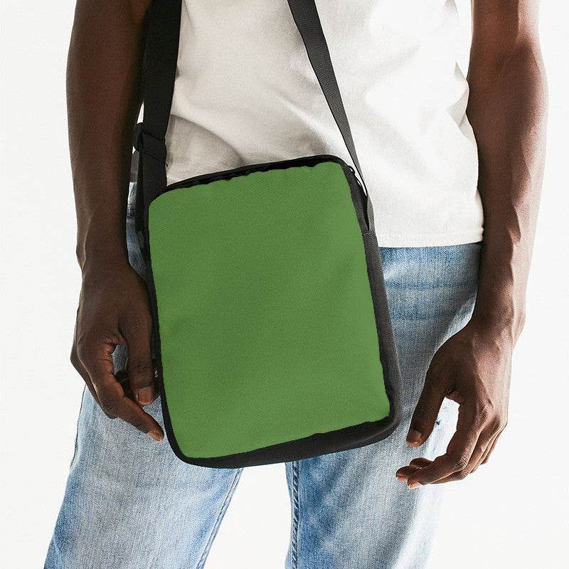 Deep Medium Lime Messenger Pouch (GL2-ME-DE) - Man Front CloseUp