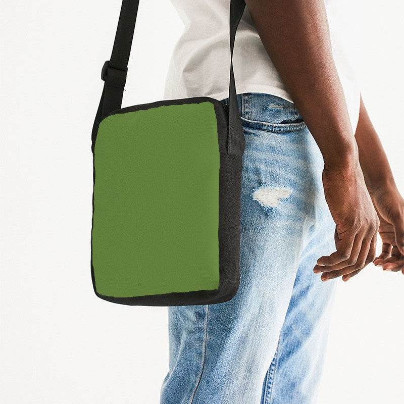 Deep Medium Lime Messenger Pouch (GL3-ME-DE) - Man Side CloseUp