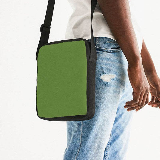 Deep Medium Lime Messenger Pouch (GL3-ME-DE) - Man Side CloseUp