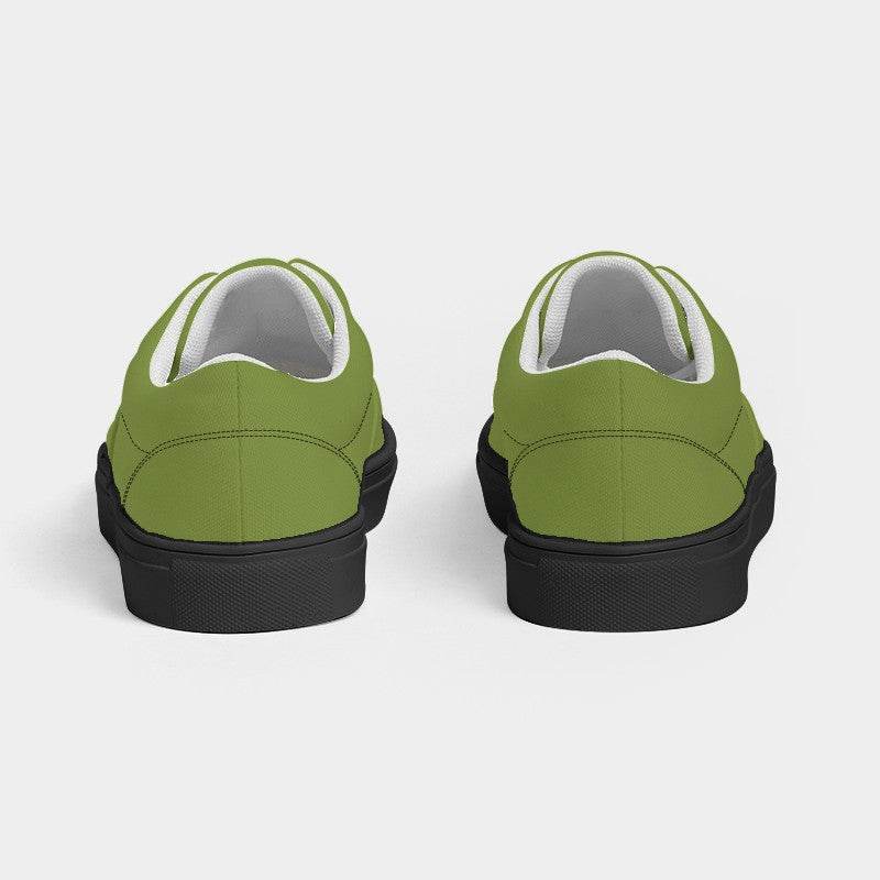 Deep Medium Lime Women's Canvas Sneakers (L-ME-DE) - Back