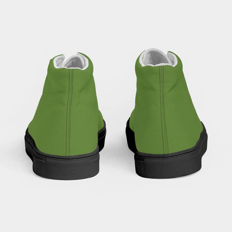 Deep Medium Lime Women's High-Top Canvas Sneakers (GL3-ME-DE) - Back