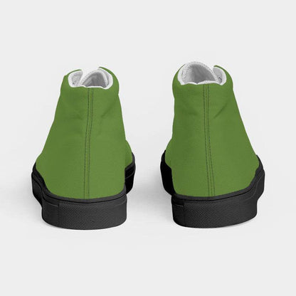 Deep Medium Lime Women's High-Top Canvas Sneakers (GL3-ME-DE) - Back