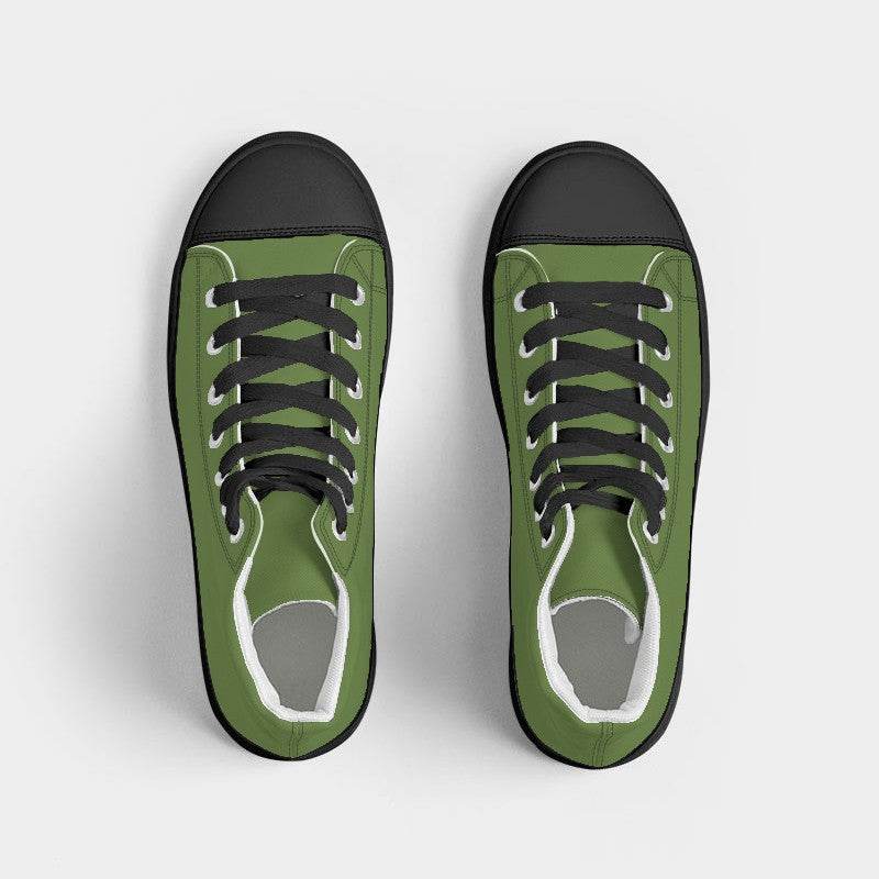 Deep Medium Lime Women's High-Top Canvas Sneakers (GL3-ME-DE) - Top