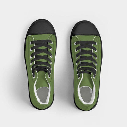 Deep Medium Lime Women's High-Top Canvas Sneakers (GL3-ME-DE) - Top