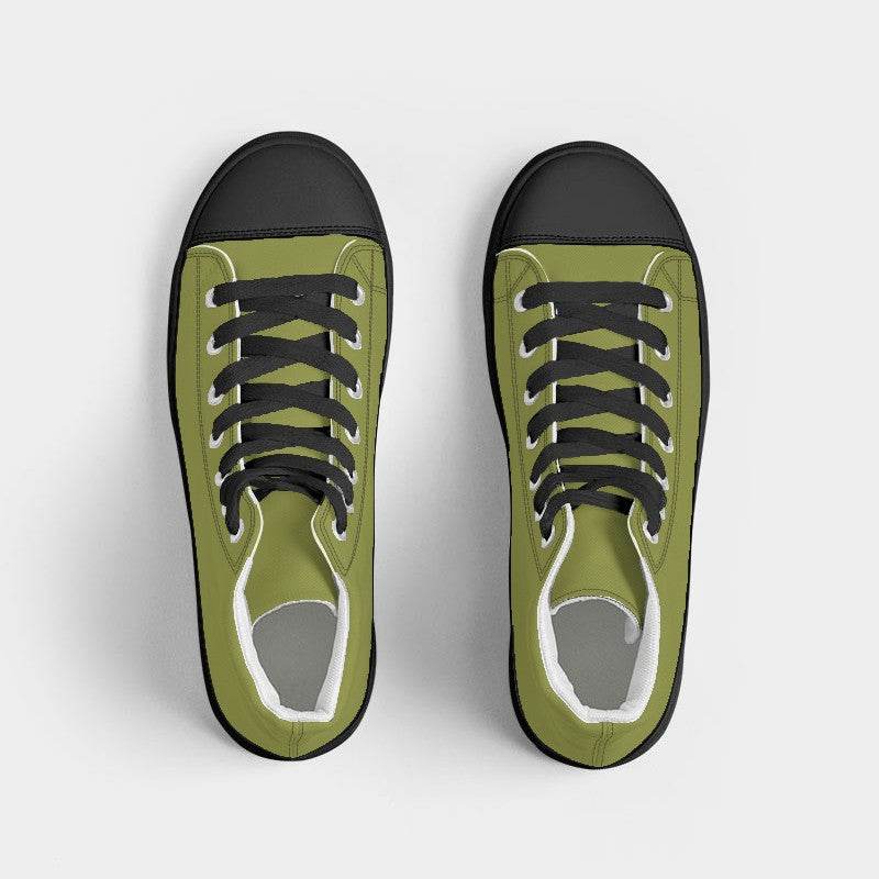 Deep Medium Lime Women's High-Top Canvas Sneakers (LY1-ME-DE) - Top