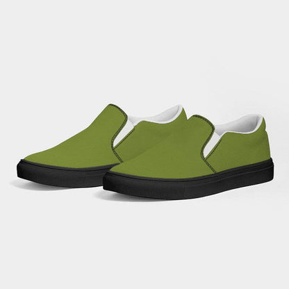Deep Medium Lime Women's Slip-On Canvas Sneakers (L-ME-DE) - Side 3