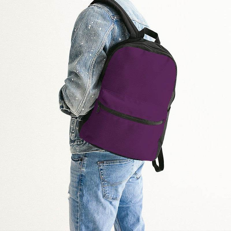 Deep Medium Magenta Canvas Backpack (M-ME-DE) - Man Back CloseUp