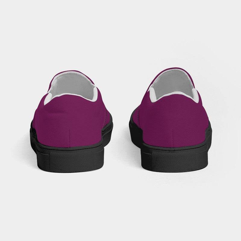 Deep Medium Magenta Men's Slip-On Canvas Sneakers (PIM2-ME-DE) - Back