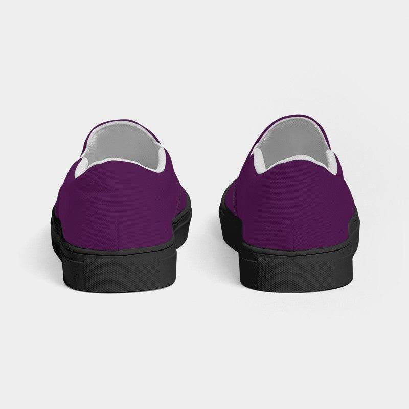 Deep Medium Magenta Women's Slip-On Canvas Sneakers (M-ME-DE) - Back