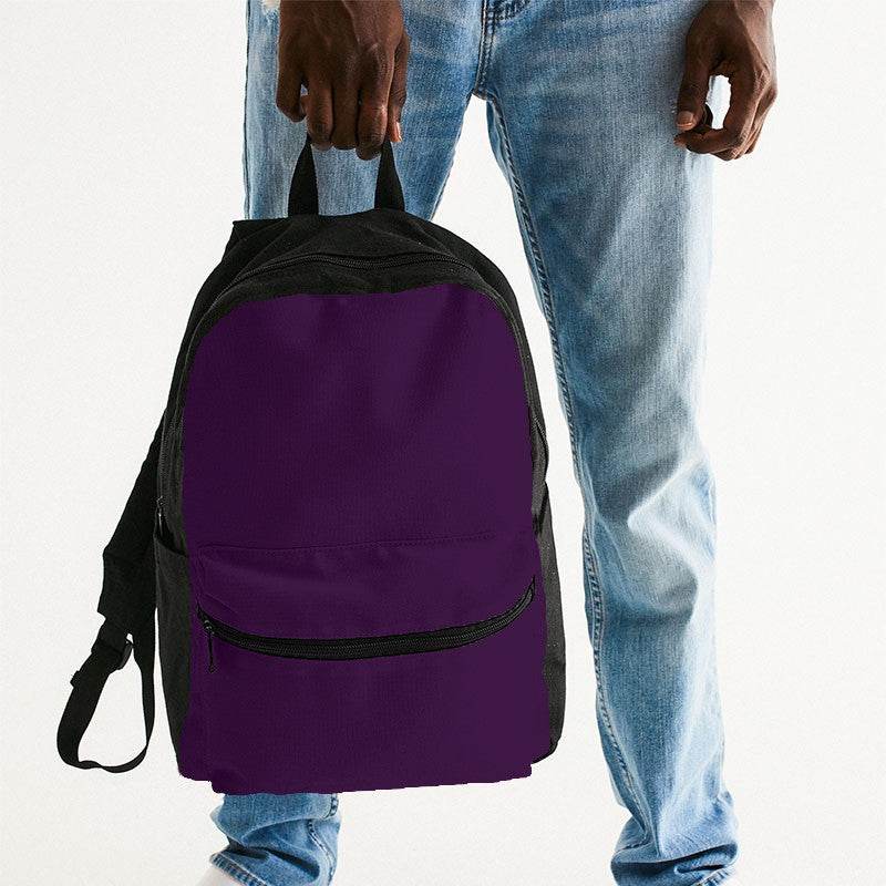 Deep Medium Purple Canvas Backpack (MPU1-ME-DE) - Man Holding