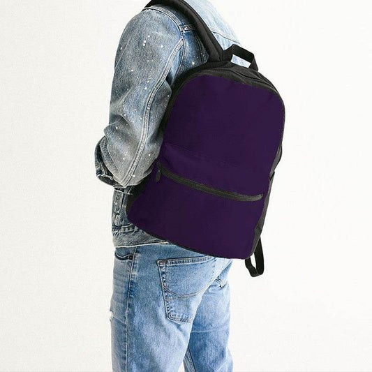 Deep Medium Purple Canvas Backpack (MPU3-ME-DE) - Man Back CloseUp