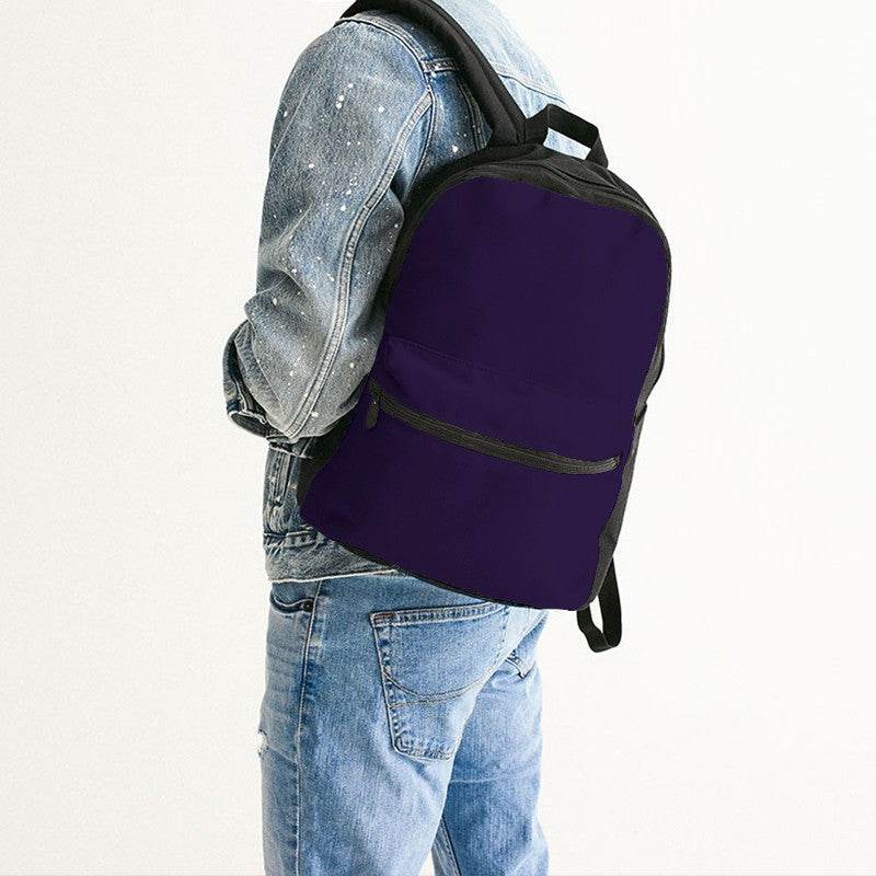 Deep Medium Purple Canvas Backpack (PU-ME-DE) - Man Back CloseUp
