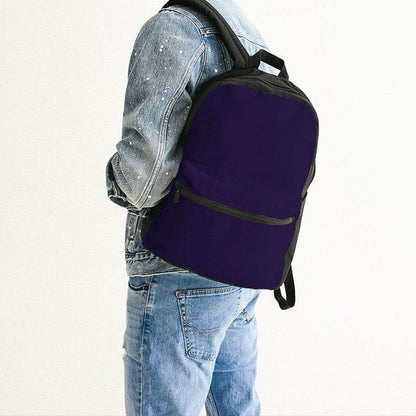 Deep Medium Purple Canvas Backpack (PUI1-ME-DE) - Man Back CloseUp