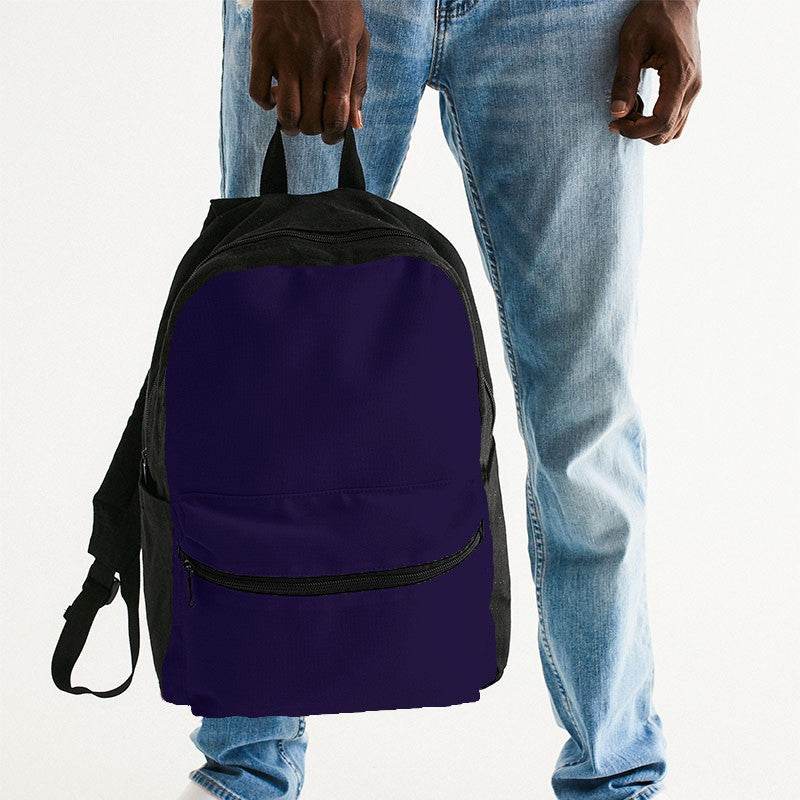 Deep Medium Purple Canvas Backpack (PUI1-ME-DE) - Man Holding