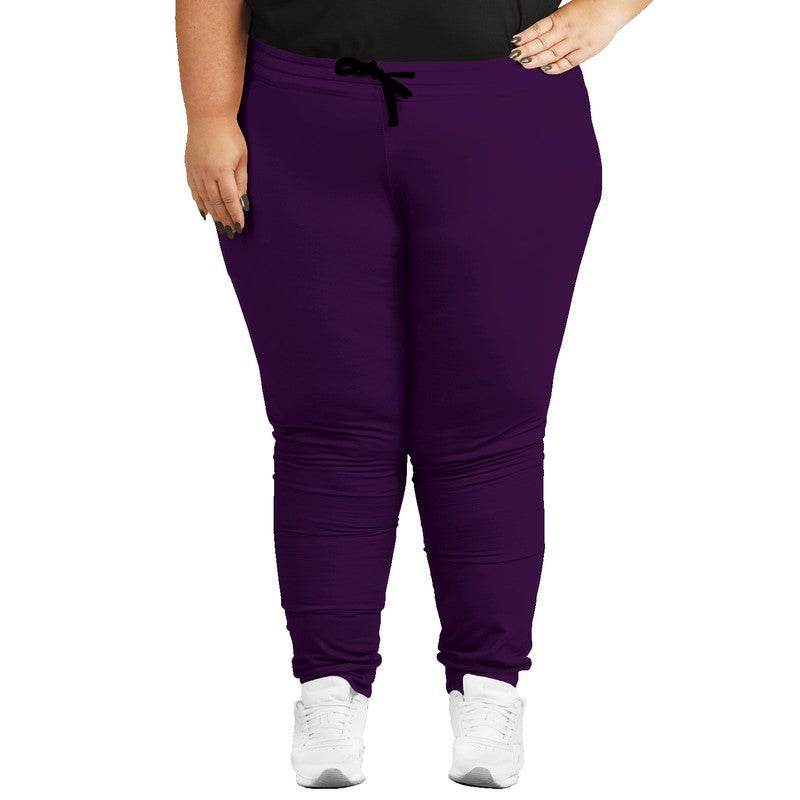 Deep Medium Purple Joggers PLUS (MPU1-ME-DE) - Woman Front PLUS