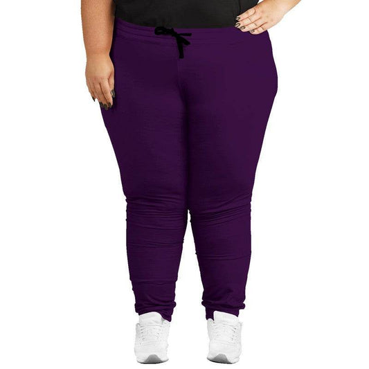 Deep Medium Purple Joggers PLUS (MPU1-ME-DE) - Woman Front PLUS