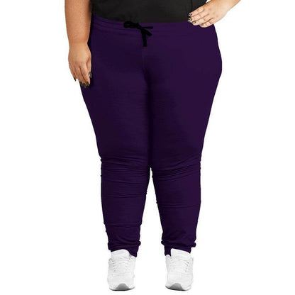 Deep Medium Purple Joggers PLUS (MPU3-ME-DE) - Woman Front PLUS