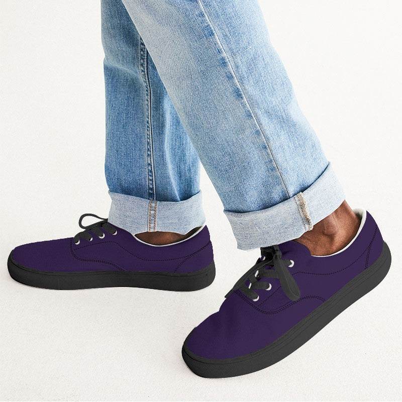 Deep Medium Purple Men's Canvas Sneakers (PU-ME-DE) - Man CloseUp