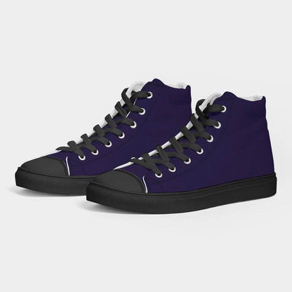 Deep Medium Purple Men's High-Top Canvas Sneakers (PUI1-ME-DE) - Side 3