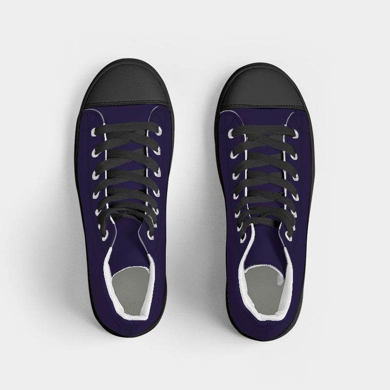 Deep Medium Purple Men's High-Top Canvas Sneakers (PUI1-ME-DE) - Top