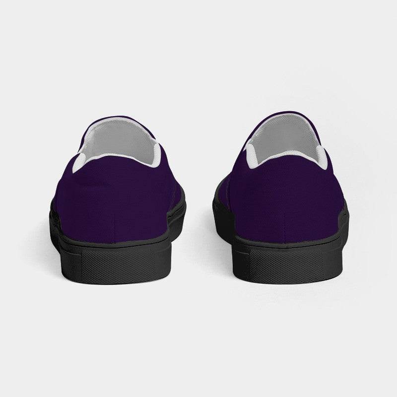 Deep Medium Purple Men's Slip-On Canvas Sneakers (MPU3-ME-DE) - Back
