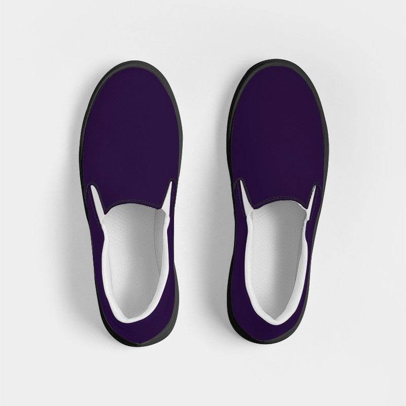 Deep Medium Purple Men's Slip-On Canvas Sneakers (MPU3-ME-DE) - Top