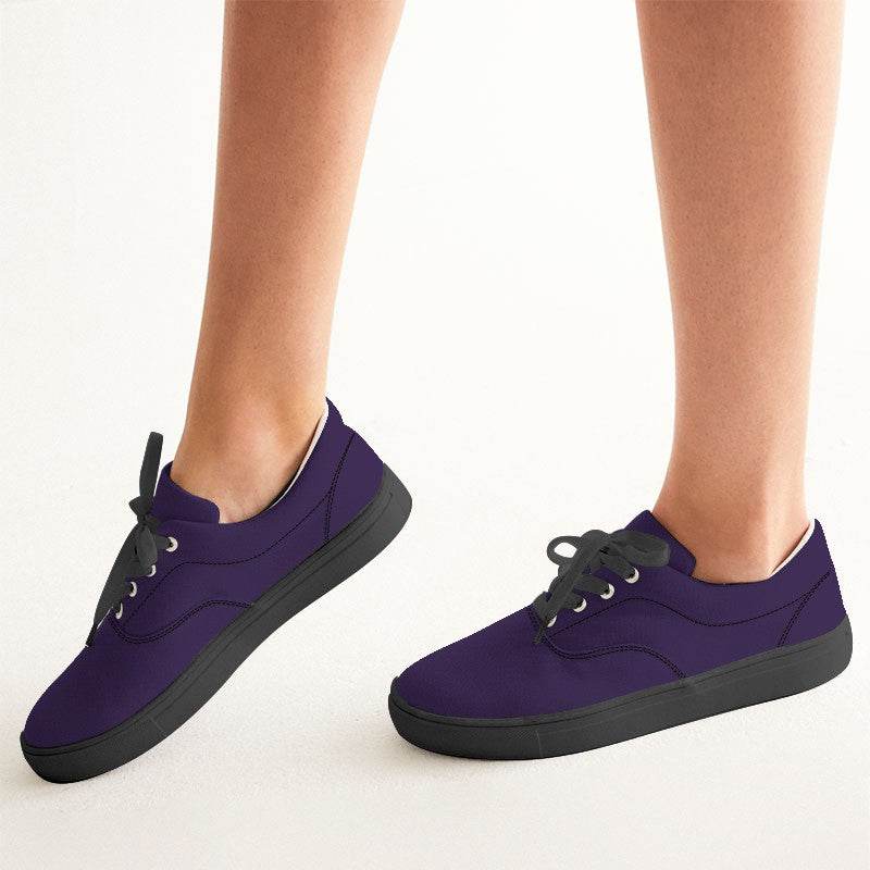 Deep Medium Purple Women's Canvas Sneakers (PU-ME-DE) - Woman CloseUp