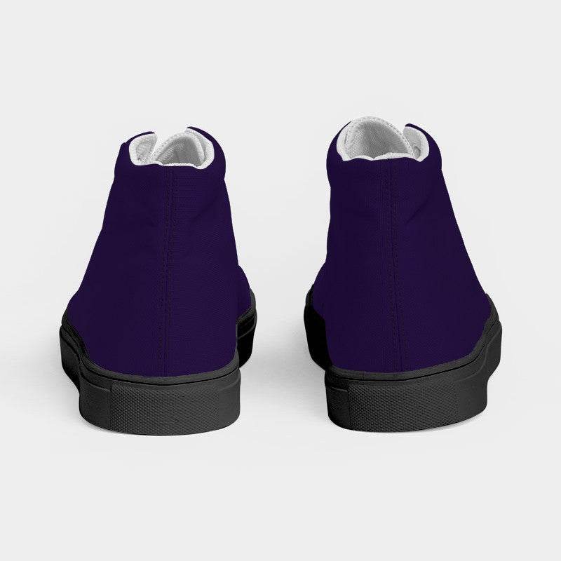 Deep Medium Purple Women's High-Top Canvas Sneakers (PU-ME-DE) - Back