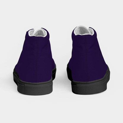 Deep Medium Purple Women's High-Top Canvas Sneakers (PU-ME-DE) - Back