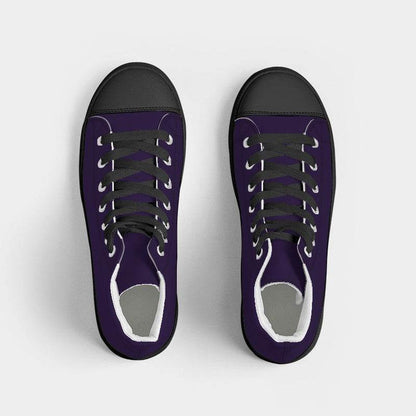 Deep Medium Purple Women's High-Top Canvas Sneakers (PU-ME-DE) - Top