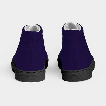 Deep Medium Purple Women's High-Top Canvas Sneakers (PUI1-ME-DE) - Back