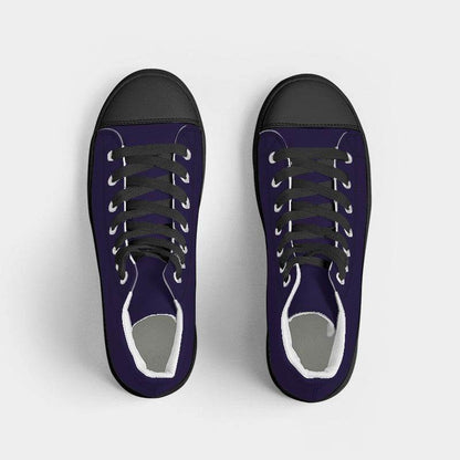 Deep Medium Purple Women's High-Top Canvas Sneakers (PUI1-ME-DE) - Top