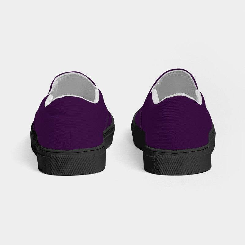 Deep Medium Purple Women's Slip-On Canvas Sneakers (MPU1-ME-DE) - Back