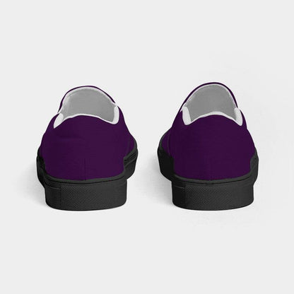 Deep Medium Purple Women's Slip-On Canvas Sneakers (MPU1-ME-DE) - Back