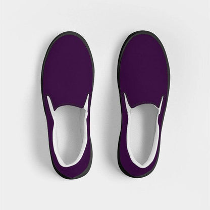 Deep Medium Purple Women's Slip-On Canvas Sneakers (MPU1-ME-DE) - Top