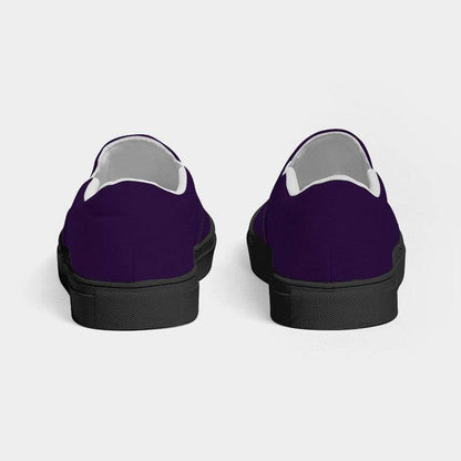 Deep Medium Purple Women's Slip-On Canvas Sneakers (MPU3-ME-DE) - Back