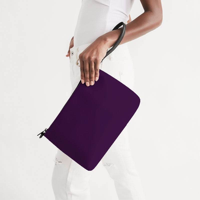 Deep Medium Purple Zip Pouch (MPU1-ME-DE) - Side Holding