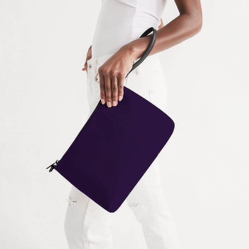 Deep Medium Purple Zip Pouch (MPU3-ME-DE) - Side Holding