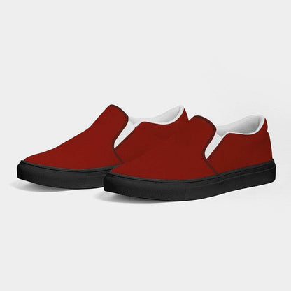 Deep Medium Red Men's Slip-On Canvas Sneakers (R-ME-DE) - Side 3