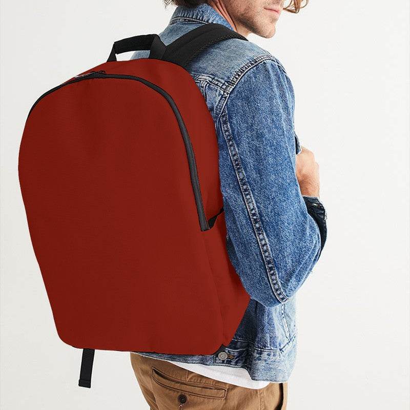 Deep Medium Red Waterproof Backpack (R-ME-DE) - Man CloseUp