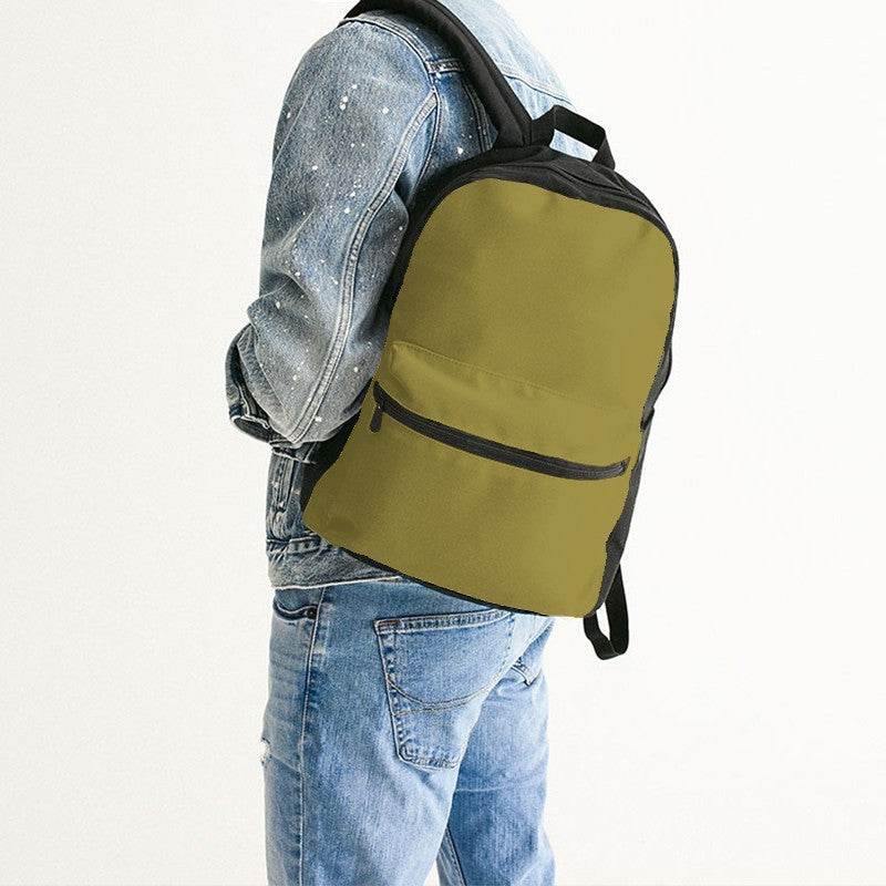 Deep Medium Yellow Canvas Backpack (LY3-ME-DE) - Man Back CloseUp