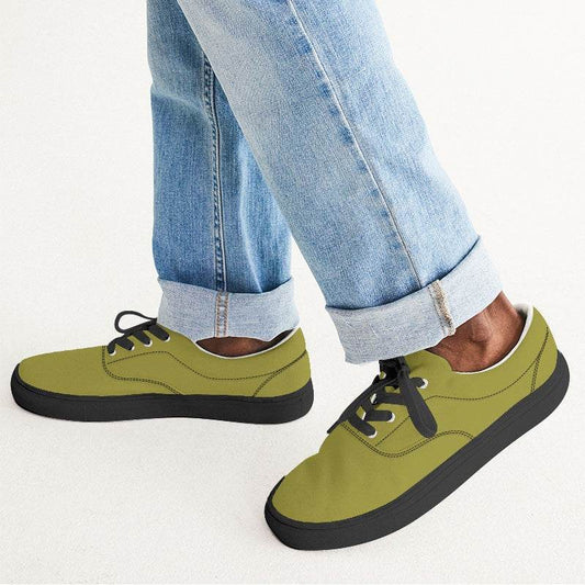 Deep Medium Yellow Men's Canvas Sneakers (LY2-ME-DE) - Man CloseUp
